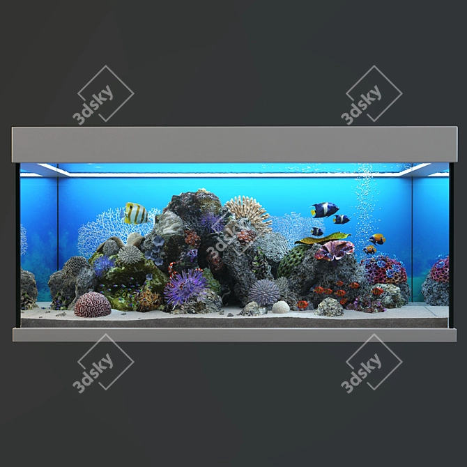 Ocean Bliss Glass Aquarium 3D model image 4