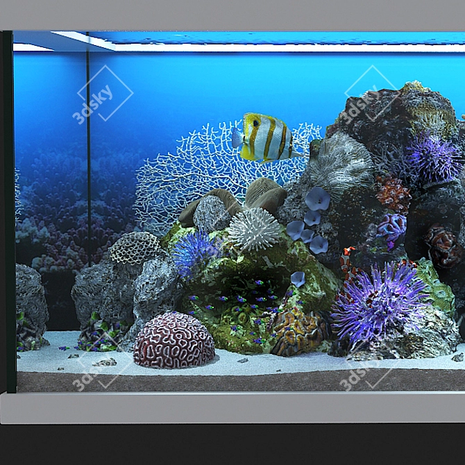 Ocean Bliss Glass Aquarium 3D model image 5