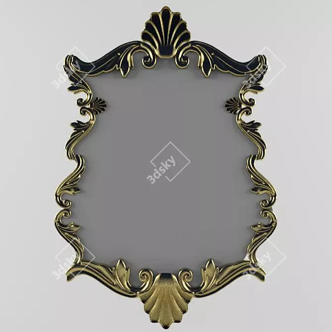 Elegant Mirror Frame 3D model image 1