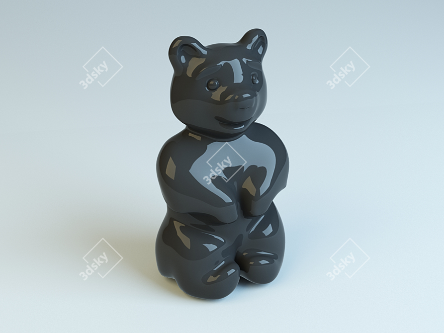 Customizable Teddy Bear Sculpture 3D model image 1