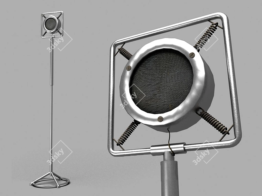 Vintage Stage Microphone 3D model image 1