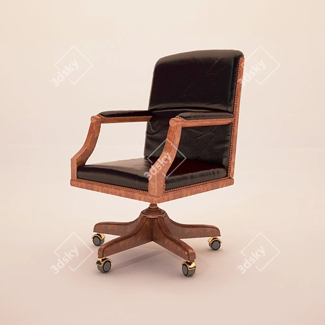 Elegant Velvet Armchair 3D model image 1