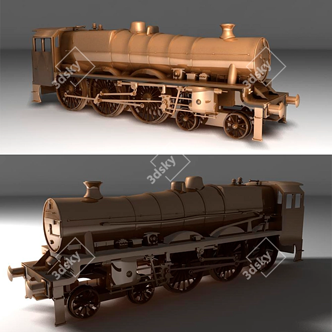 Vintage Steam Locomotive Model 3D model image 1