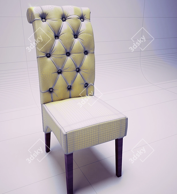 Wooden Leg Chair 3D model image 1