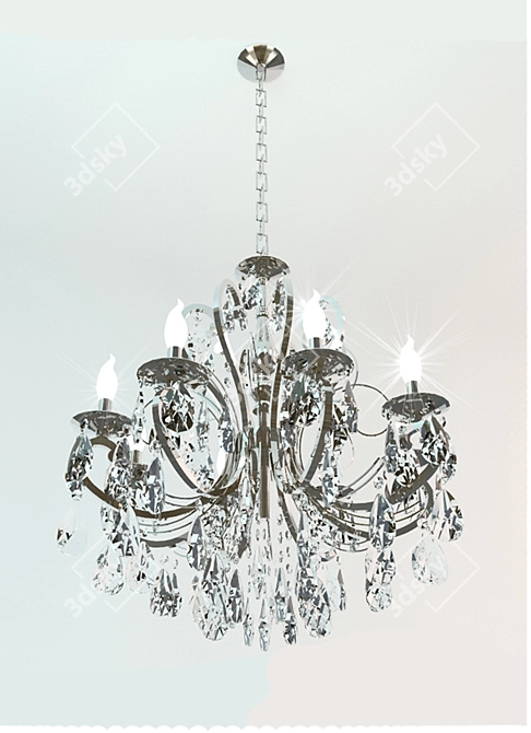 Elegant Crystal Chandelier 3D model image 1