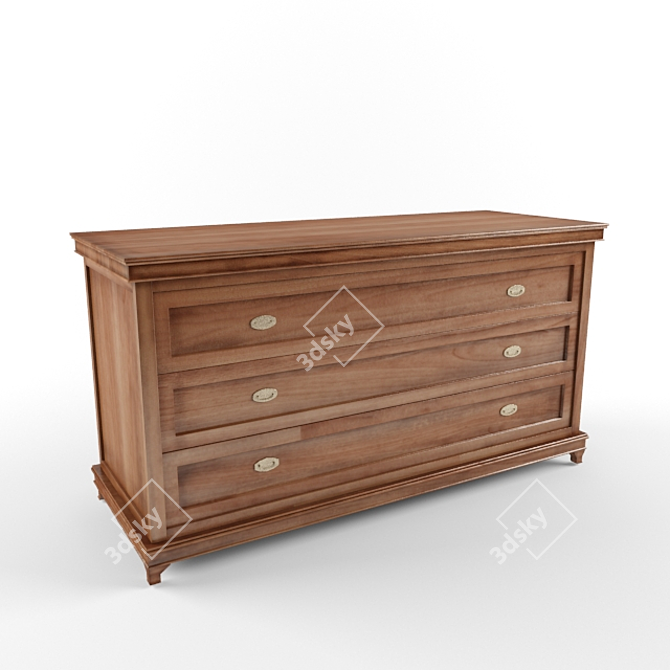 Rustic Textured Drawer Chest 3D model image 1