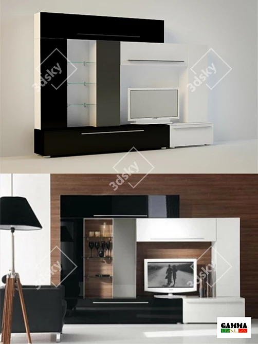 Gamma Italia MitoBox: Timelessly Chic Wall Unit 3D model image 1