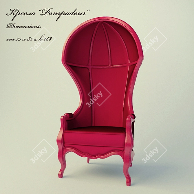 Elegant Pompadour Armchair 3D model image 1