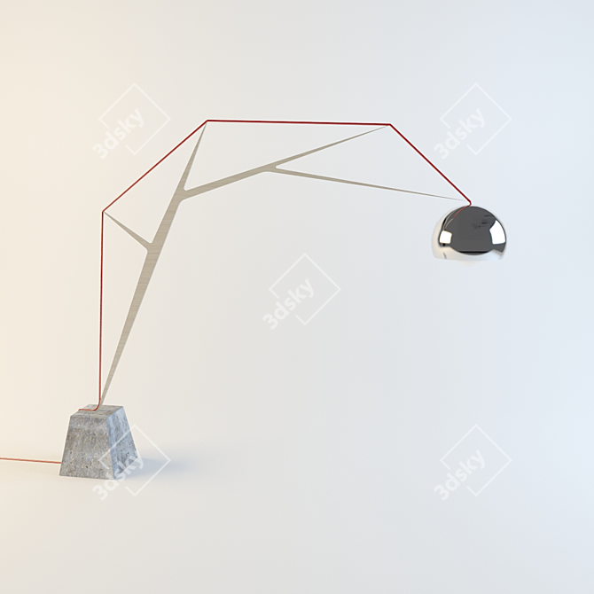 Elegant LED Floor Lamp: The AD46/10 3D model image 1