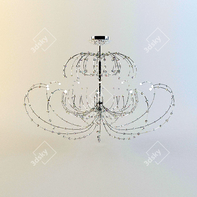 Elegant Crystal Chandelier 3D model image 1