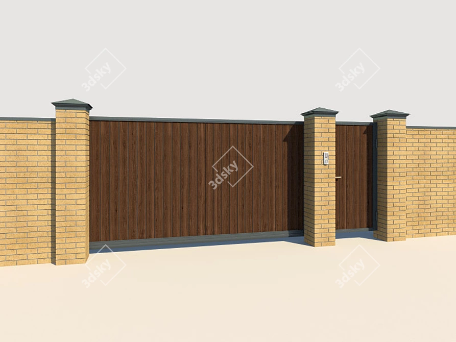 Sliding Gates & Gate - Durable Plastic Profile 3D model image 1