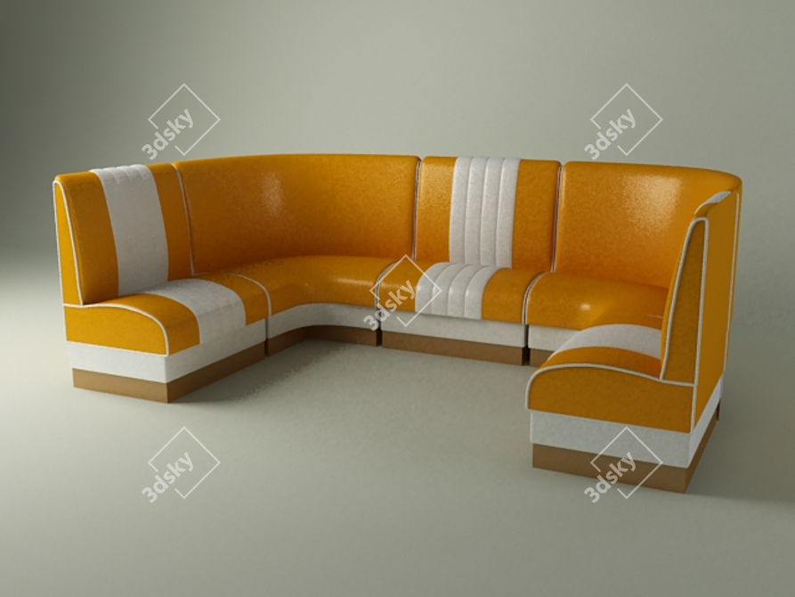 Café Sofa: Comfort Meets Style 3D model image 1