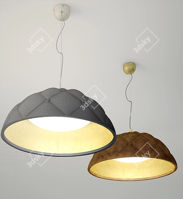 Elegant Glass Ceiling Lamp 3D model image 1