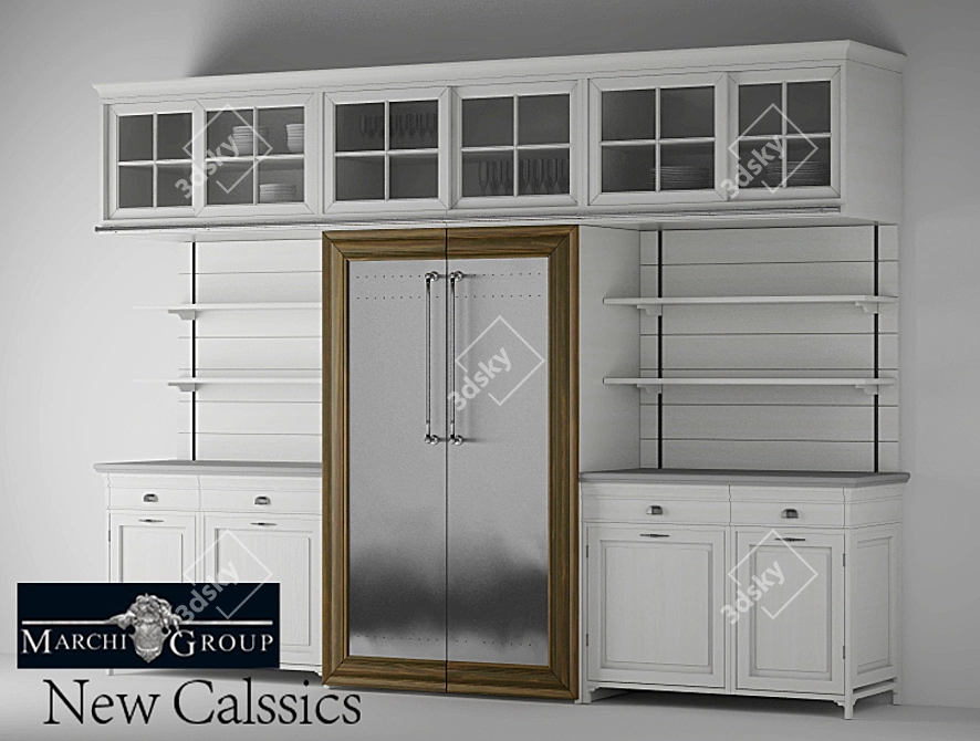 Elegant and Timeless Kitchen Solution 3D model image 1