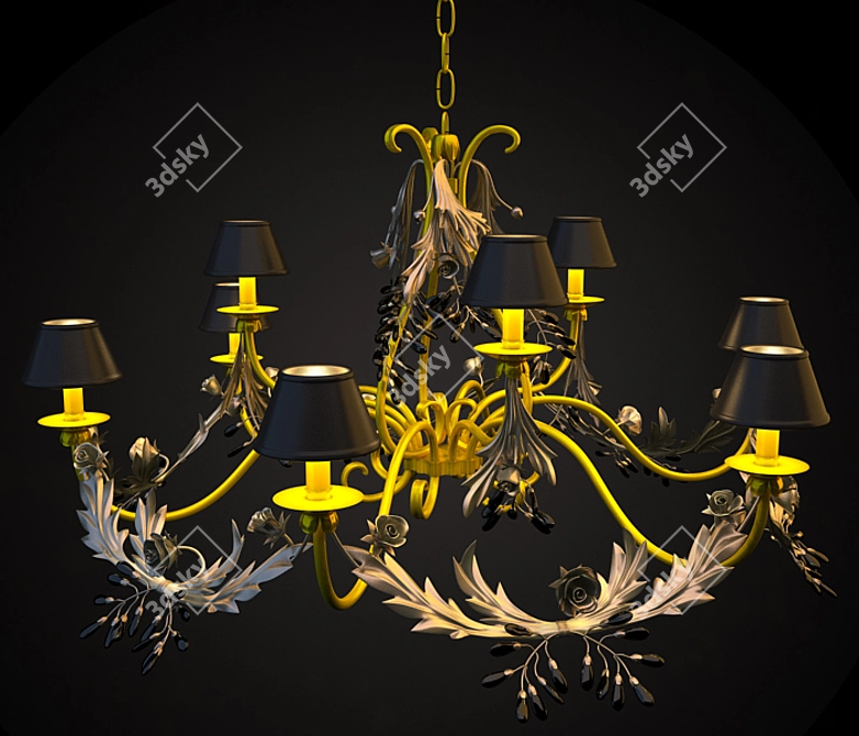 Classic Crystal Chandelier 3D model image 1