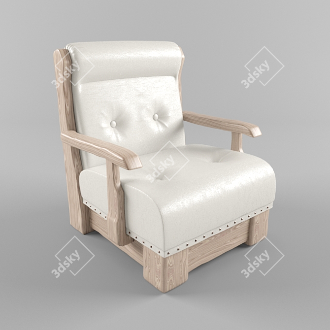 Rustic Country Style Armchair 3D model image 1