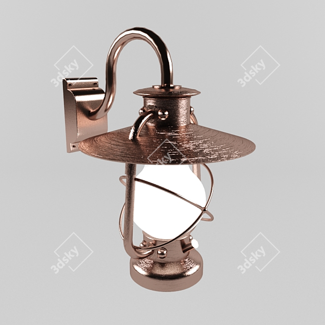 Title: Country Charm Oil Lamp Wall Sconce 3D model image 1