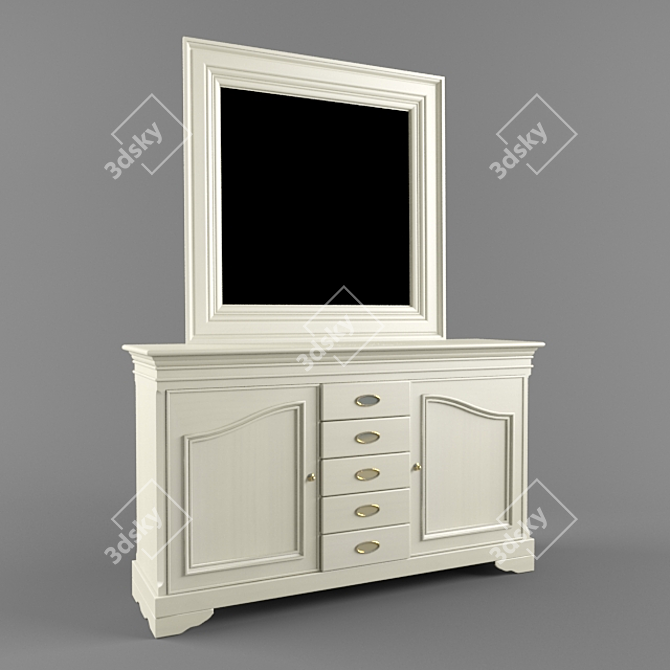 Modern Oak Chest of Drawers 3D model image 1