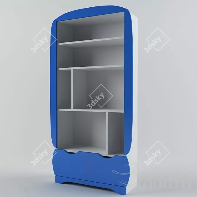 EduKids Happy Pirate Medium Bookcase 3D model image 1