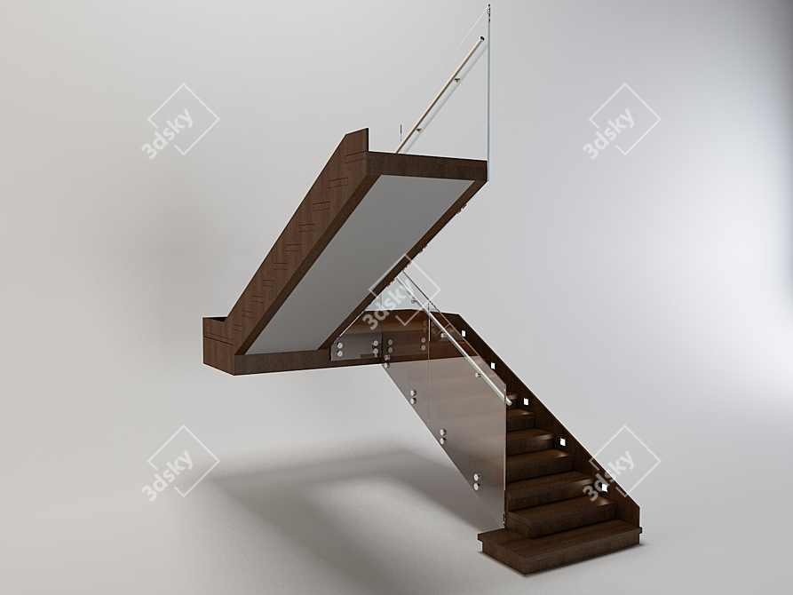  Futuristic Spiral Staircase 3D model image 1