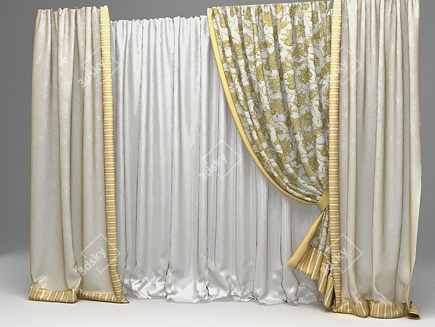 Elegant Drapes for Your Home 3D model image 1