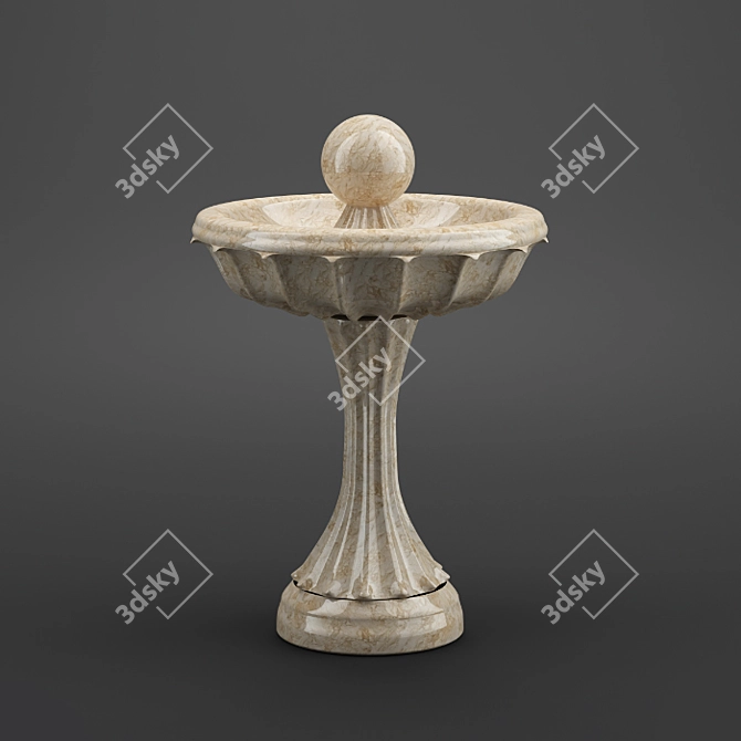 Elegant Marble Fountain 3D model image 1