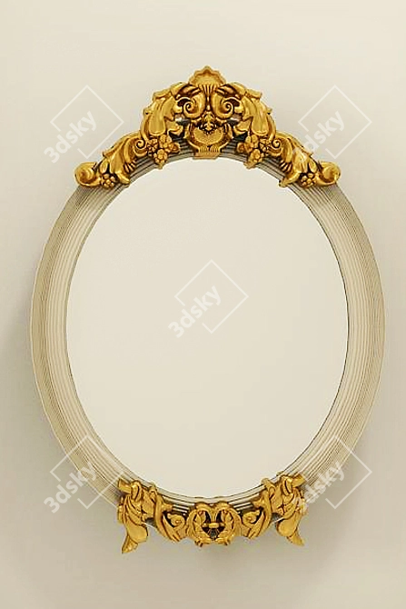 Oval Reflection: Elegant Mirror 3D model image 1