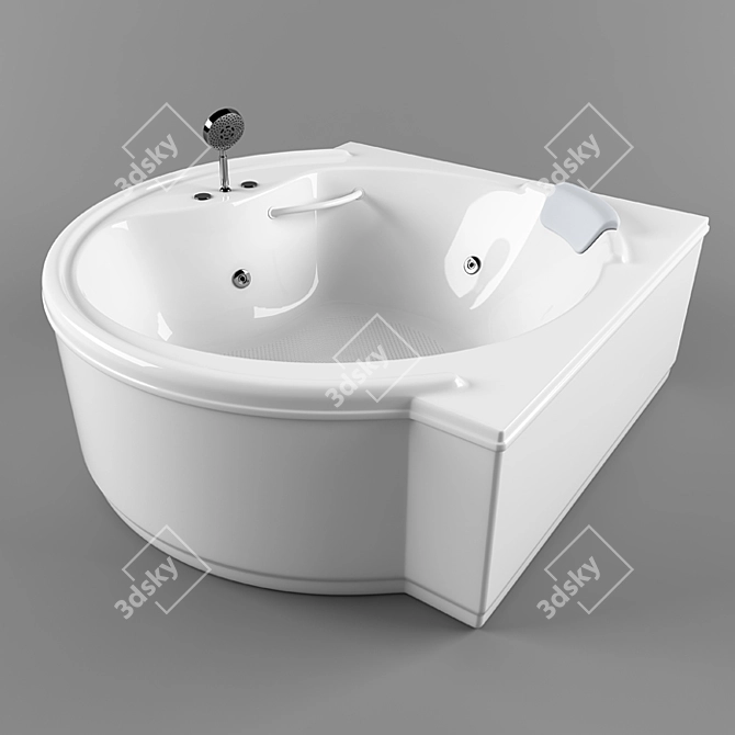 Round Corner Bathtub 3D model image 1