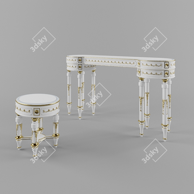 Classic Bedroom Furniture Set 3D model image 1