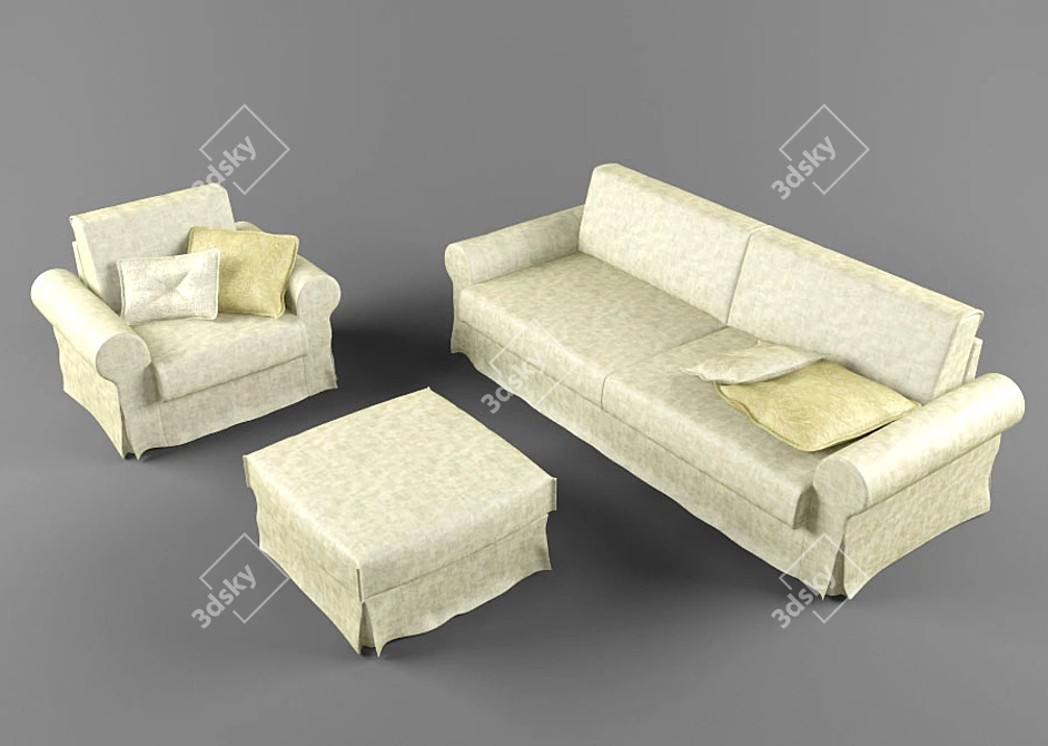 Elegant Comfort: Jab Furniture Laura 3D model image 1