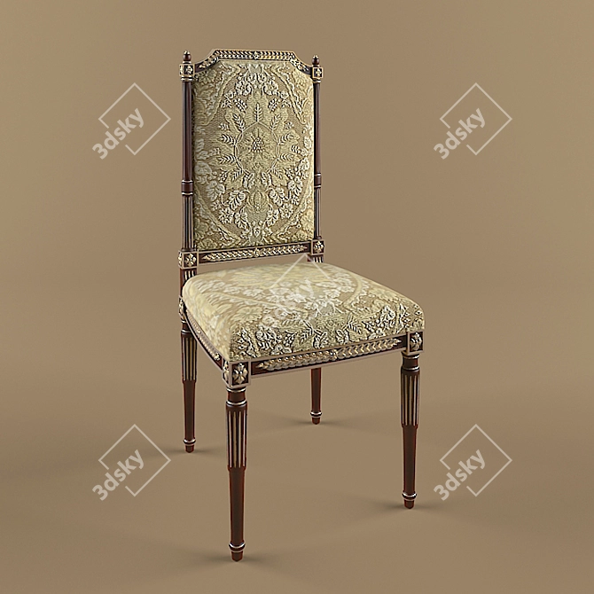 Elegant Textured Chair 3D model image 1