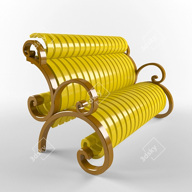 Spiral Fibonacci Bench 3D model image 1