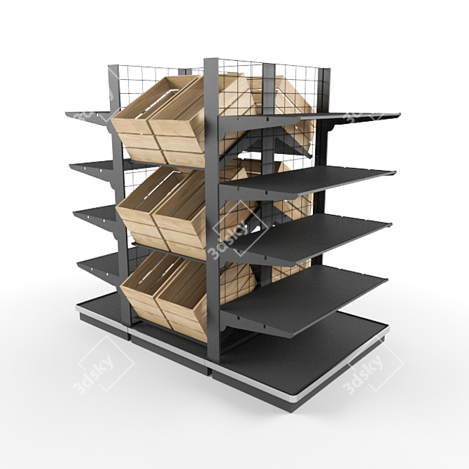 Title: Store Shelves with Drawers 3D model image 1