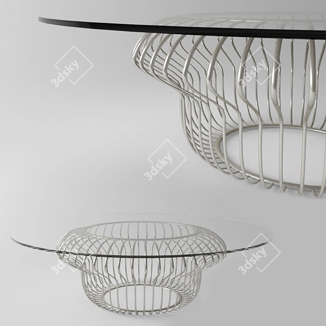 Elegant Glass Top Table 3D model image 1