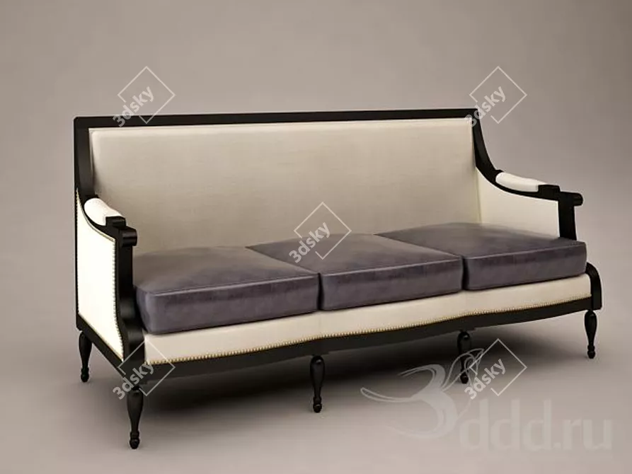 Elegant Designer Sofa: Modern Comfort 3D model image 1