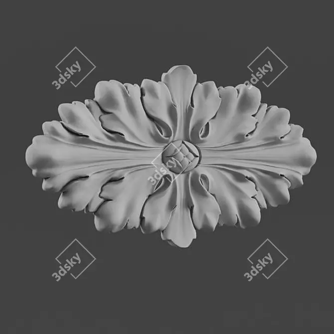 Delicate Leaf Rosette 3D model image 1