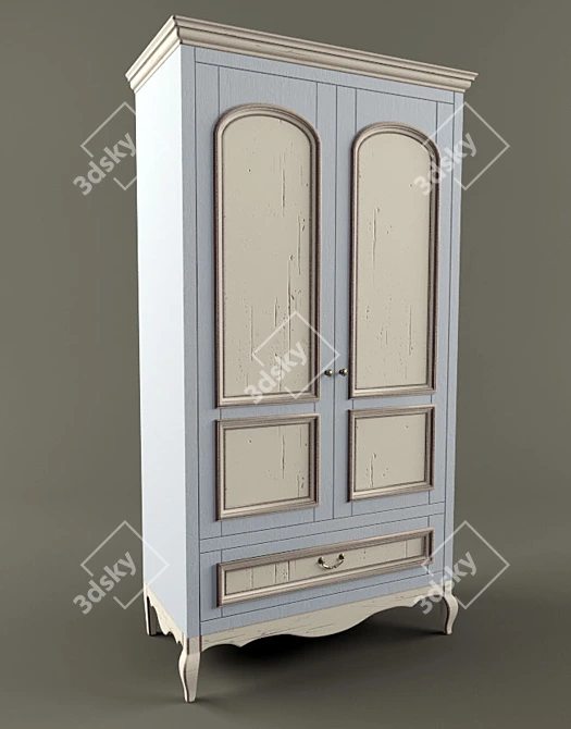 Grange-inspired Custom Cabinet, with Textured Finish 3D model image 1