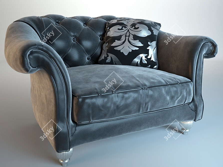 Title: Cozy Comfort - Plush Armchair 3D model image 1