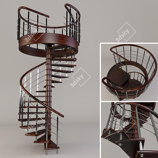 Title: Elegant Spiral Staircase 3D model image 1