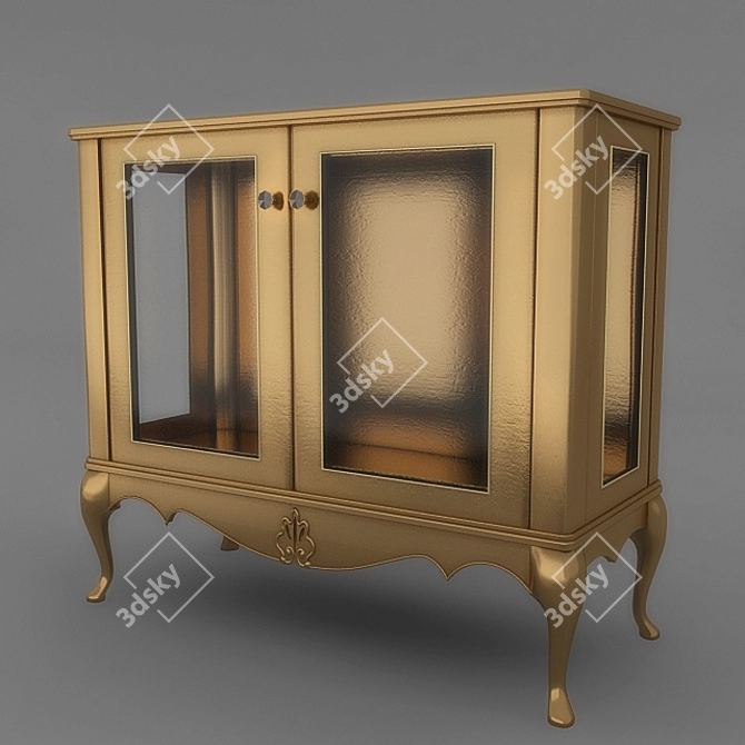 Luxury Golden Bathroom Commode 3D model image 1