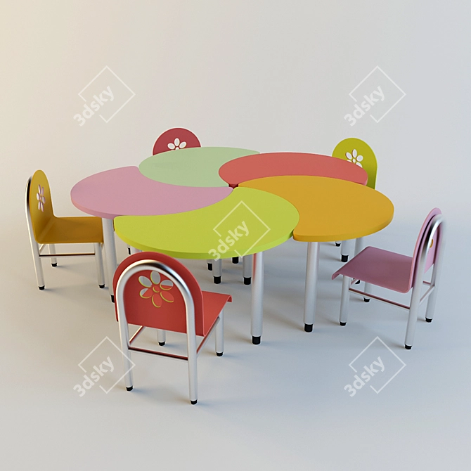 Modular Coffee Table Set 3D model image 1
