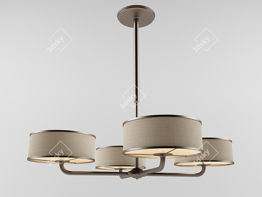 Elegant Baker Chandelier 3D model image 1