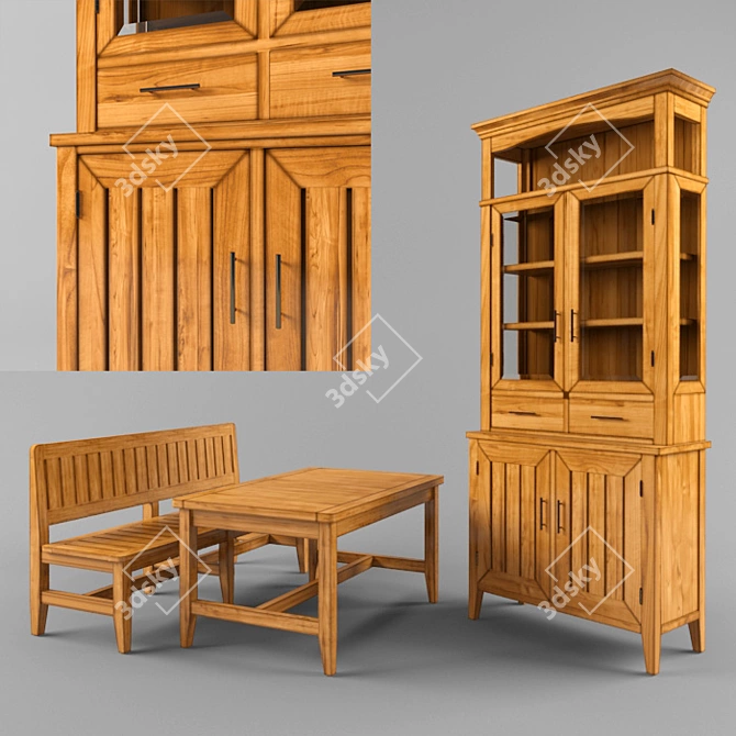 Customizable Furniture with Textured Materials 3D model image 1