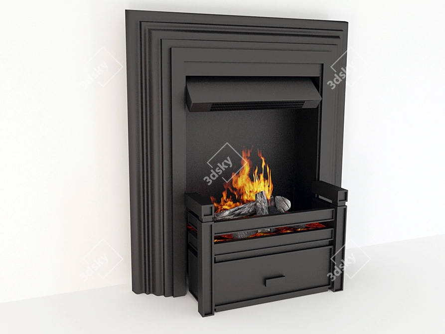 Cozy Home Fireplace 3D model image 1