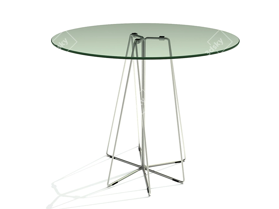 Sleek Glass Table 3D model image 1
