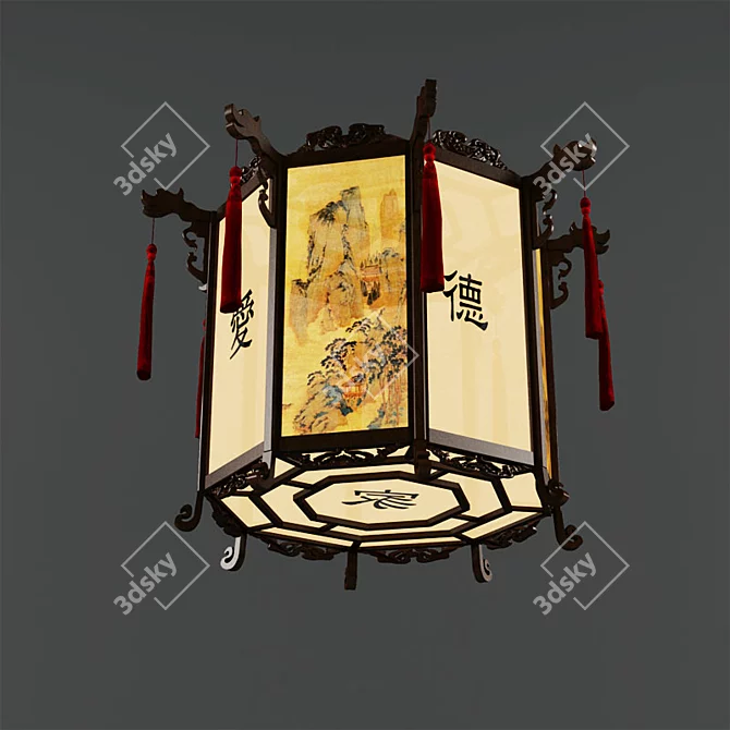Asian-inspired Chandelier | Elegant Lighting 3D model image 1