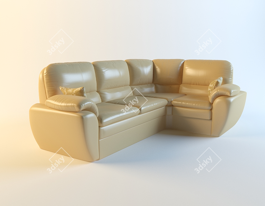 Modern Leipzig Corner Sofa 3D model image 1