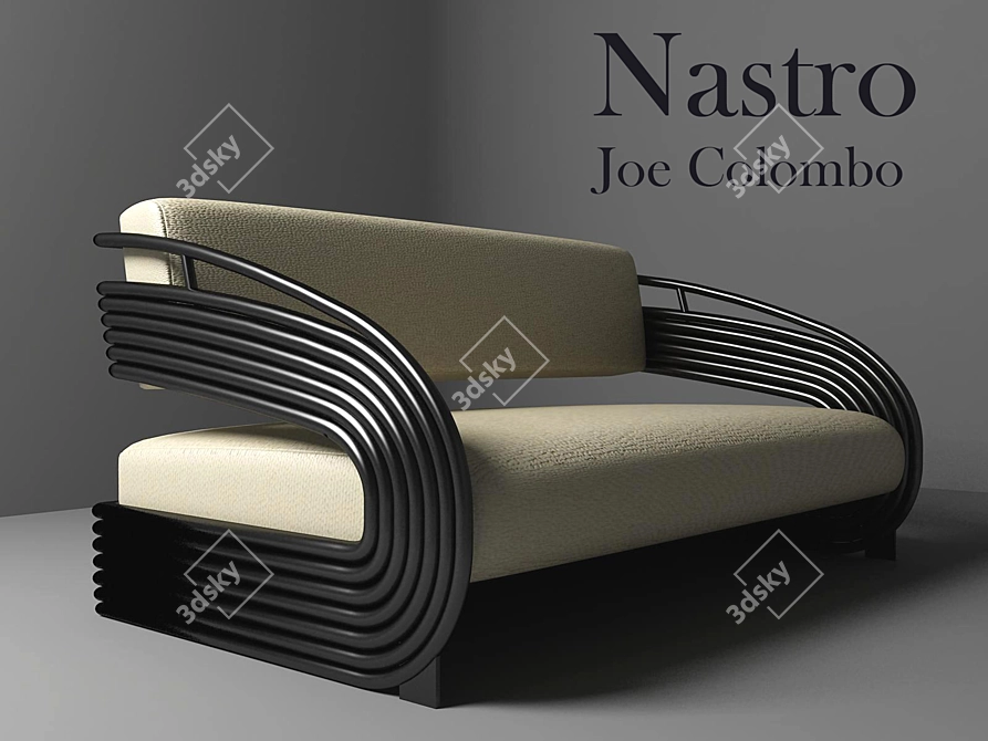 Title: Artisan Rattan Sofa 3D model image 1