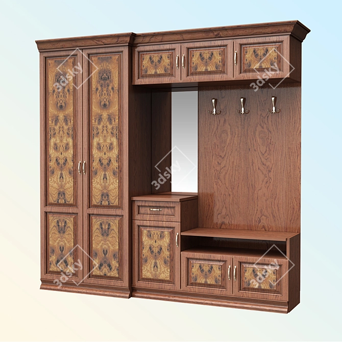 Classic Entryway Wardrobe 3D model image 1