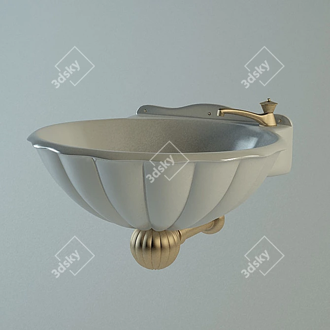 Elegant HERBEAU Bathroom Faucet 3D model image 1